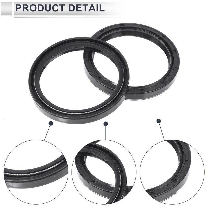 RATCHROLL Universal Oil Seal TC Double Lip W Steel Spring Seal Ring Rotary Shaft Seal 55x68x8mm High Pressure NBR Rubber Black 5 Pcs - Image 5